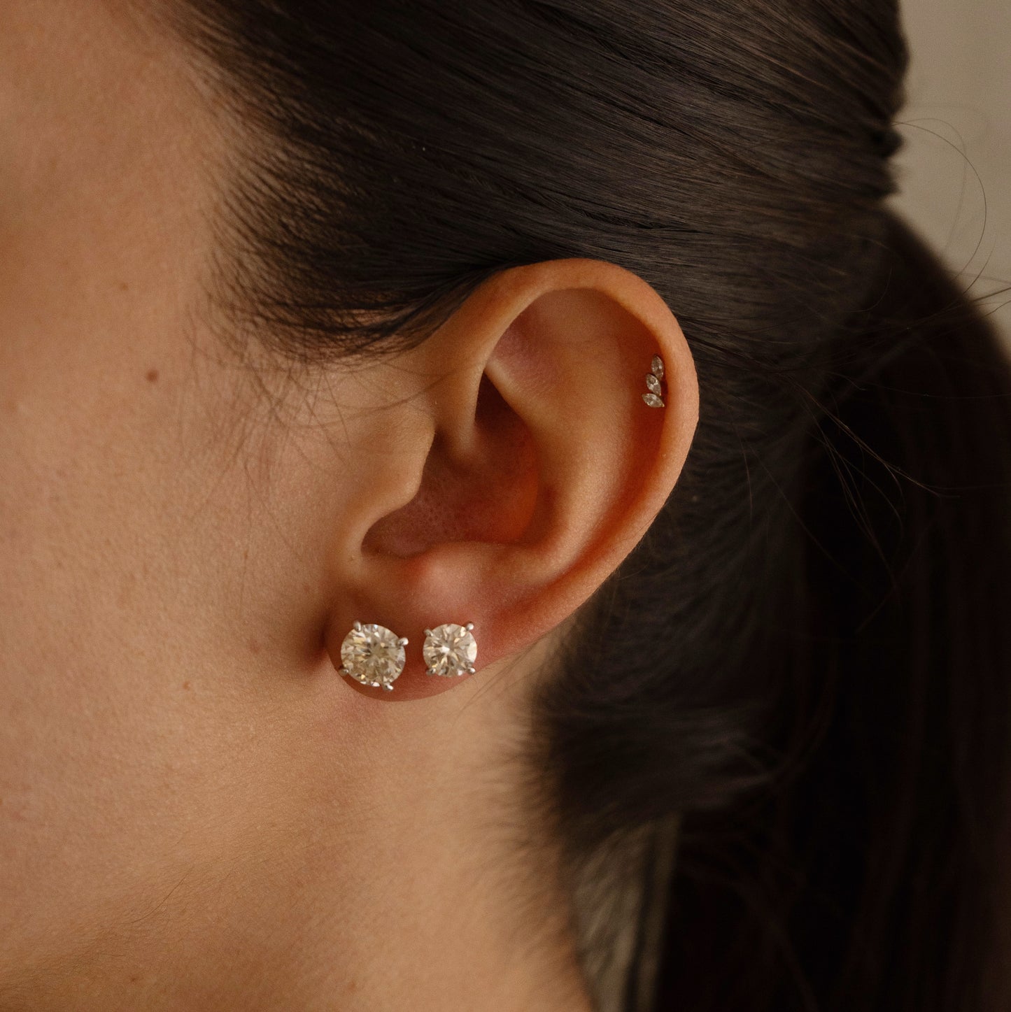 Brinco Solitário Moissanite